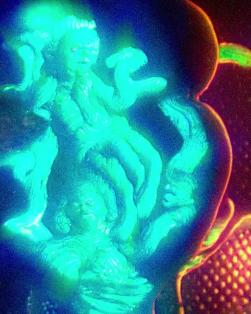 HOLOGRAPHIC HEADBANGERS ESCAPED FROM A.I by Geoffrey Lillemon