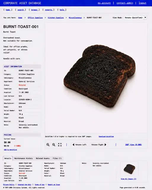 ITEM #18, BURNT-TOAST-001 by don't Buy