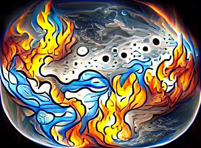 Earth, Air, Fire, and Water by Gene Kogan